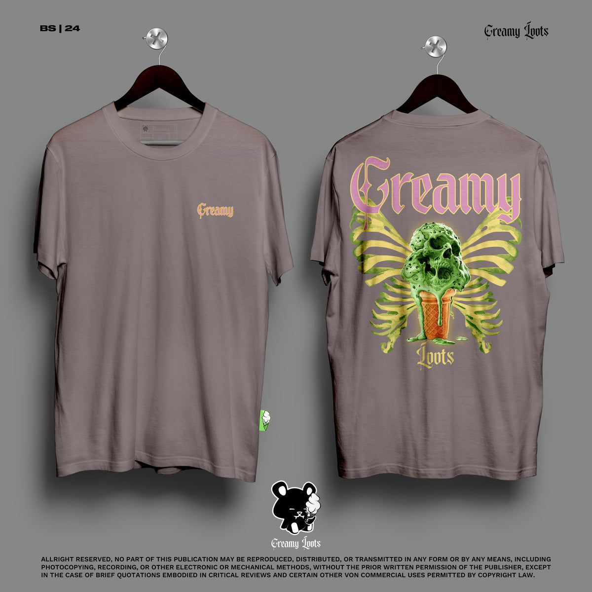 CREAMY SKULL OVERSIZE